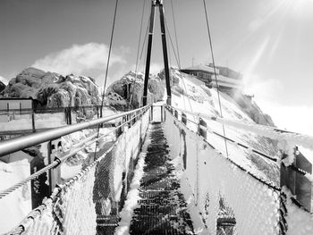 Panoramic view of sailboats against sky during winter