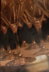 Close-up of beer glass on table