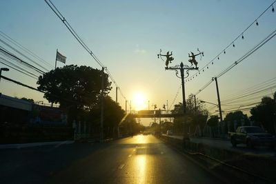 View of city at sunset