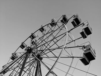 Low angle view of ferris wheel against clear sky