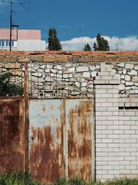 Exterior of old house against sky