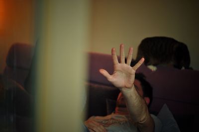 Close-up of man hand