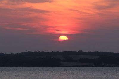 Scenic view of sunset over sea