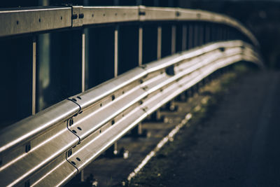 High angle view of road guard rail