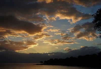 Scenic view of dramatic sky during sunset