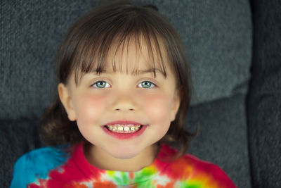 Portrait of cute girl smiling