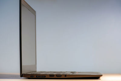 Close-up of laptop on table