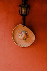 High angle view of clock on table