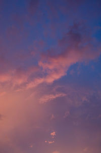 Low angle view of sky at sunset