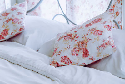 High angle view of lying down on bed