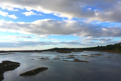 Scenic view of beach against sky