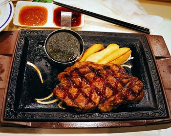 Close-up of served food