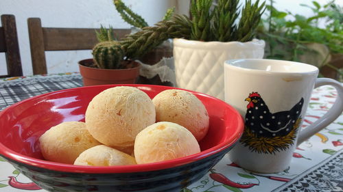 Close-up of dessert in plate on table