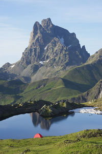 Midi d`ossau peak in ossau valley, pyrenees in france.