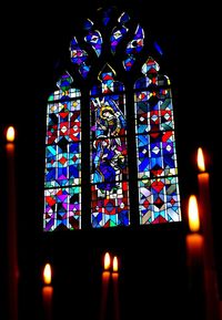 Low angle view of illuminated church