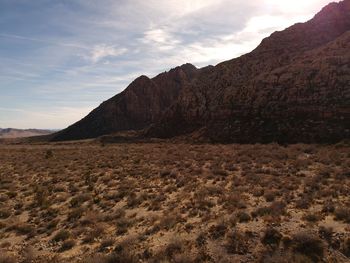 Scenic view of desert against sky