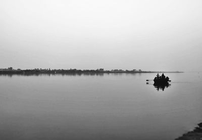 Scenic view of river ganges against sky.