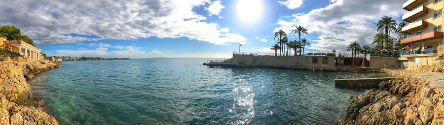 Panoramic view of sea against sky