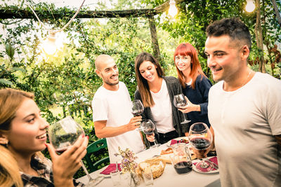 Friends having wine