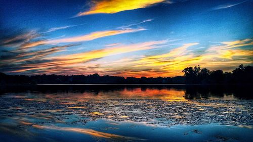 Sunset over lake