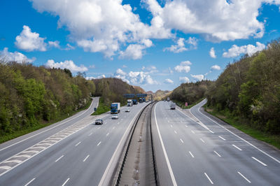 Empty road against sky