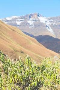 Scenic view of mountains against sky