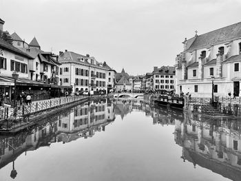 Reflection of buildings in water