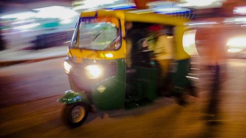 Blurred motion of train at night