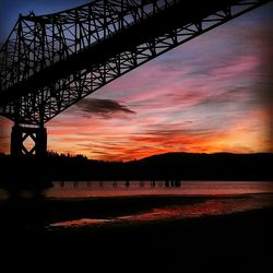 Scenic view of river at sunset