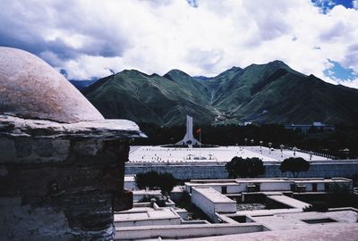 View of mountain against cloudy sky