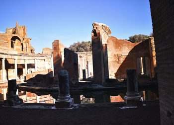 Old ruins of temple against clear sky