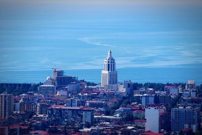 High angle view of city