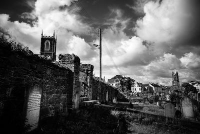Panoramic view of old building against sky