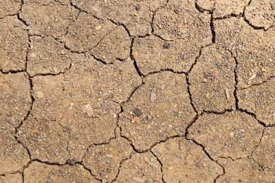 Full frame shot of cracked land