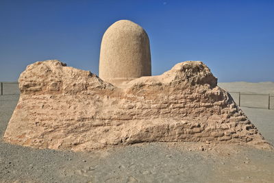 0482 domed buddhist shrine fencing stupa-m3 feature. ancient miran town-ruoqiang cty.-xinjiang-china