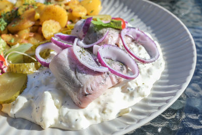 Close-up of food in plate