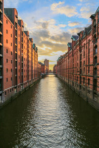 Canal passing through city