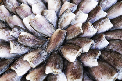 Full frame shot of fish for sale in market