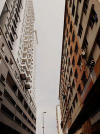 Low angle view of buildings against clear sky