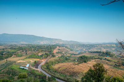 Scenic view of landscape against clear sky