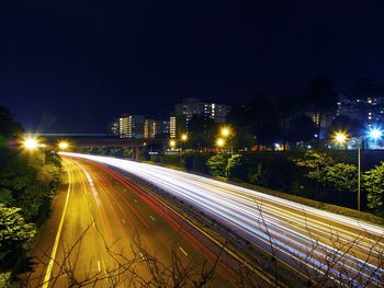 Light trails at night