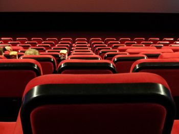 Empty chairs in cinema