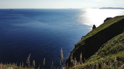 High angle view of sea against sky