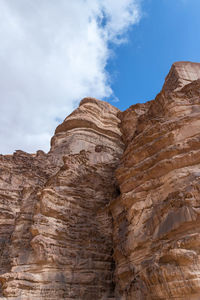 Low angle view of rock formations