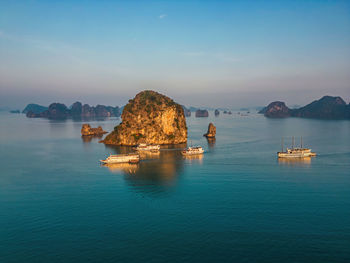 Cruising in bai tu long bay and ha long bay, vietnam