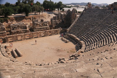 High angle view of old ruins