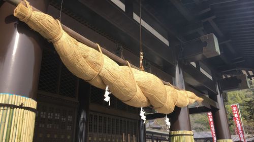 Low angle view of illuminated lighting equipment