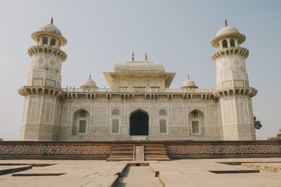 Low angle view of historical building against clear sky