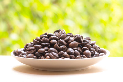 Close-up of coffee beans in bowl