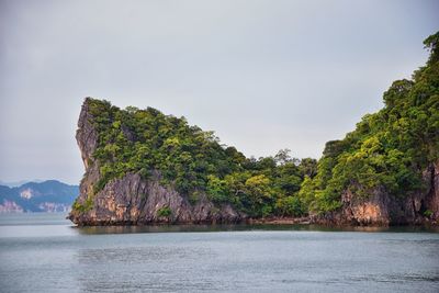 Island ocean tropical forest views near phi phi, ko rang yai, ko li pe phuket thailand asia.